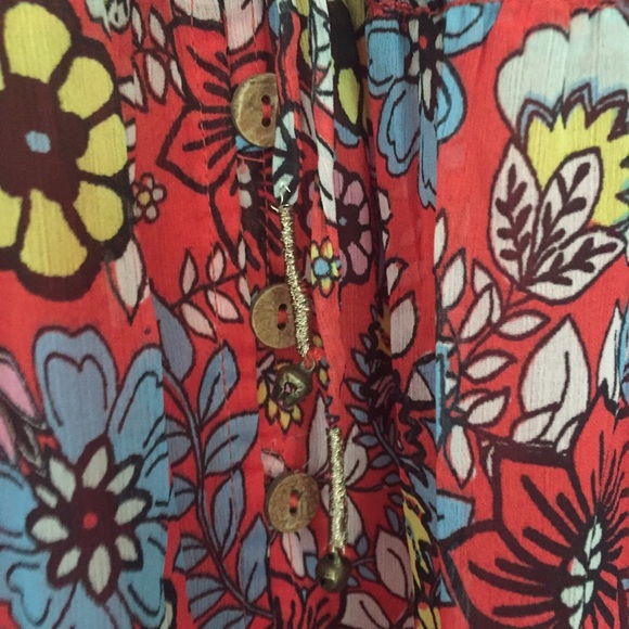 Free People Cassis Printed Chiffon Dress Fairy Bohemian Whimsical Romantic - Picture 12 of 15